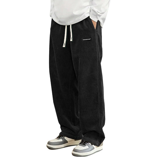 VLTGE men's loose fit drawstring trousers streetwear side view