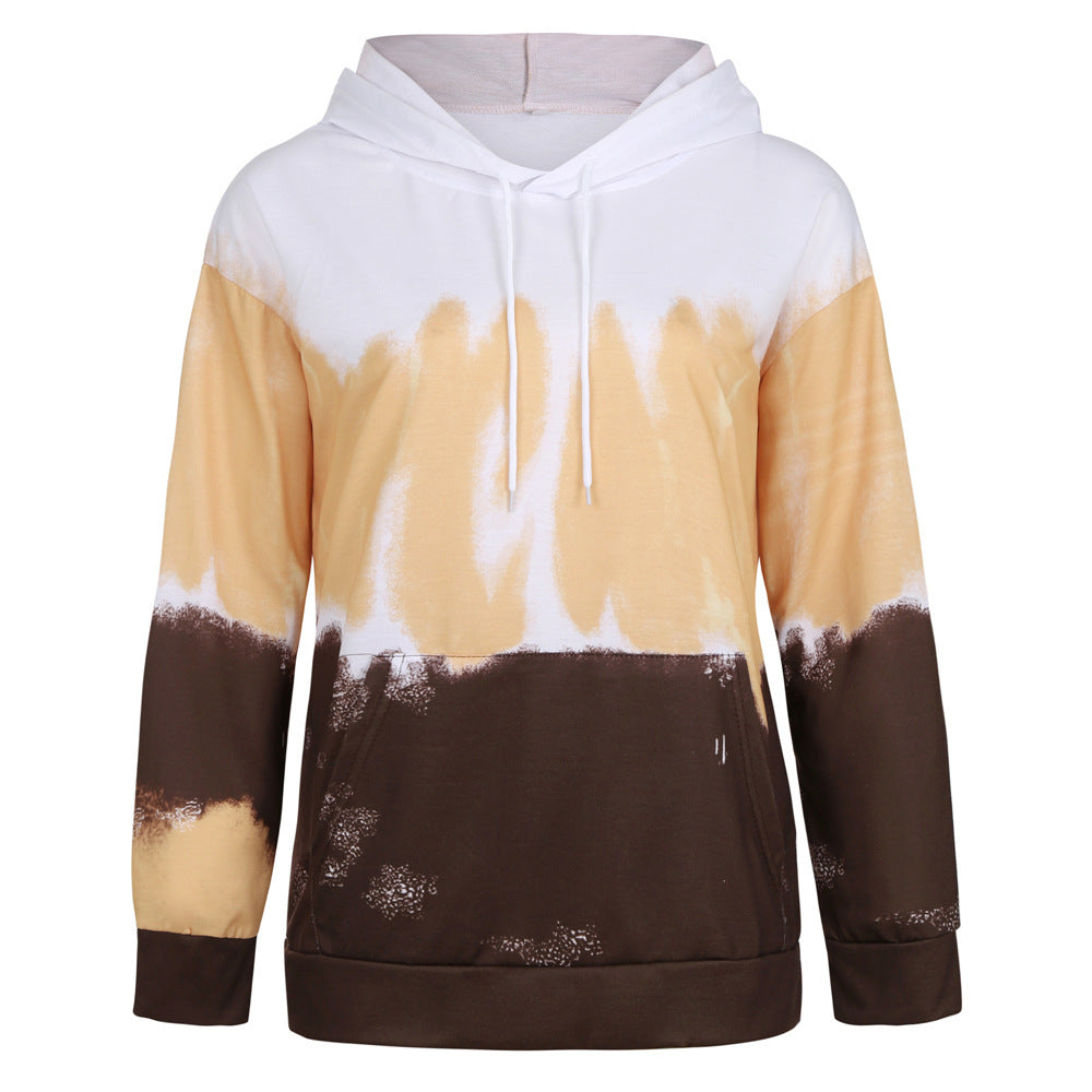 VLTGE tie-dye print hoodie oversized long sleeve streetwear front view