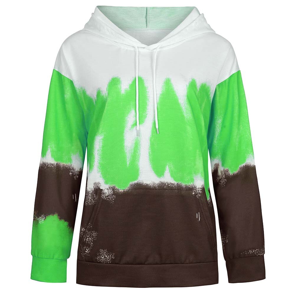 VLTGE tie-dye print hoodie oversized long sleeve streetwear front view