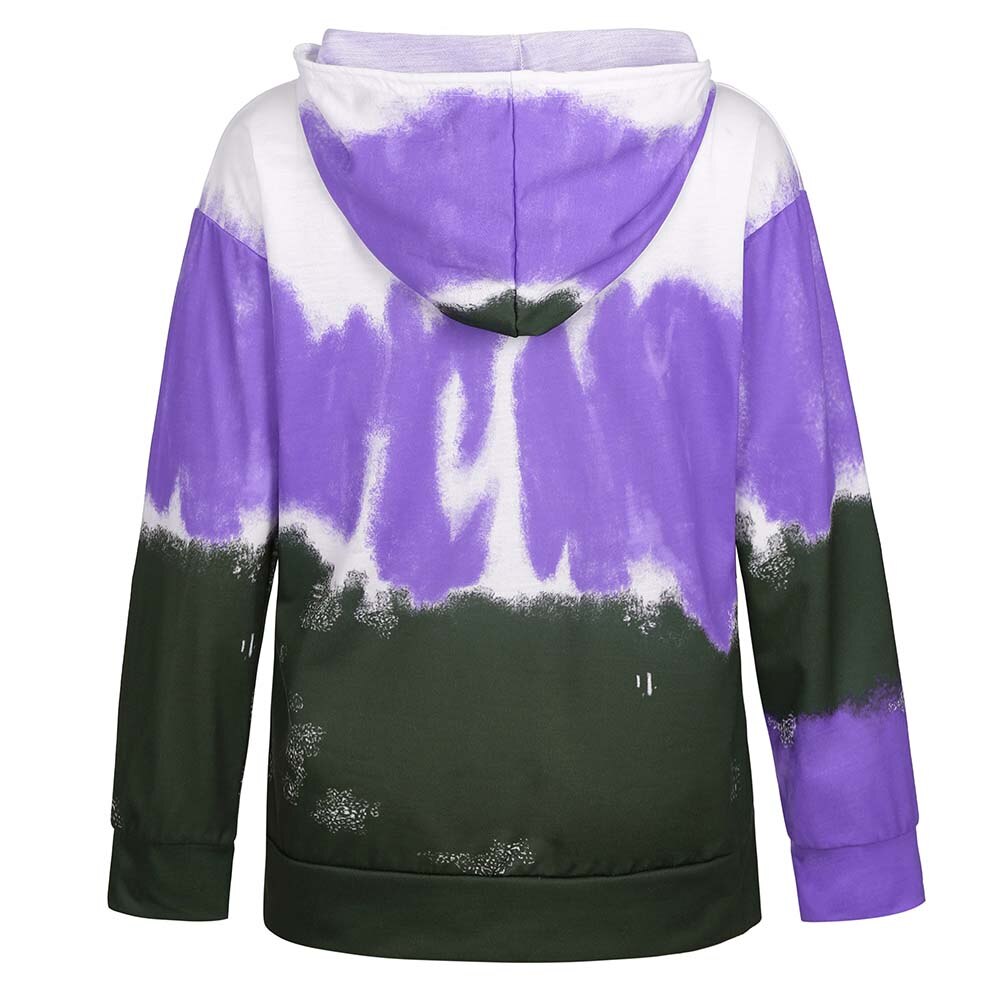 VLTGE tie-dye print hoodie oversized long sleeve streetwear front view