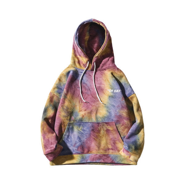 VLTGE tie-dye loose hoodie Korean boyfriend streetwear front view