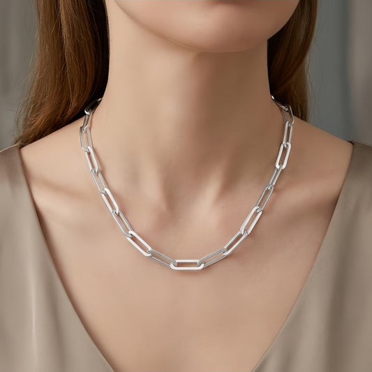 VLTGE chunky paperclip chain sterling silver unisex streetwear front view