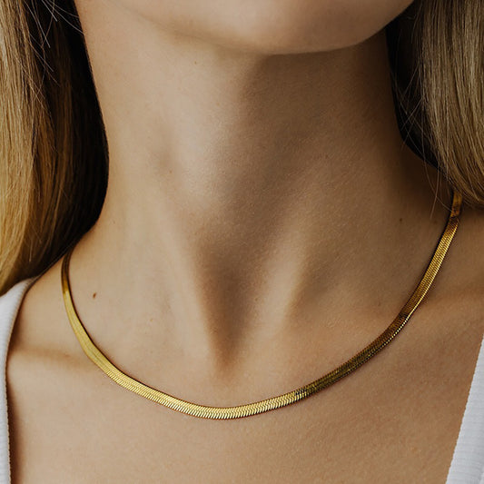 VLTGE double snake chain necklace stainless steel unisex front view