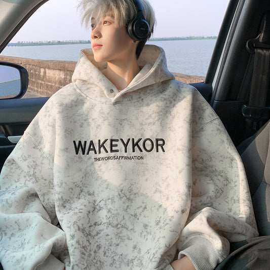 VLTGE men's heavyweight tie dye hoodie oversized streetwear front view