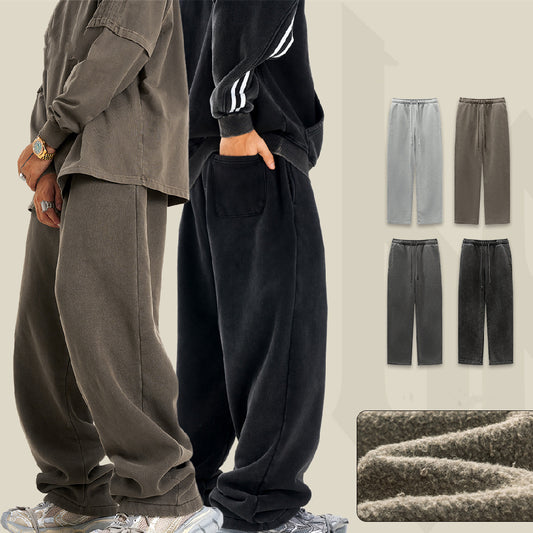 VLTGE men's knitted straight leg sweatpants streetwear side view