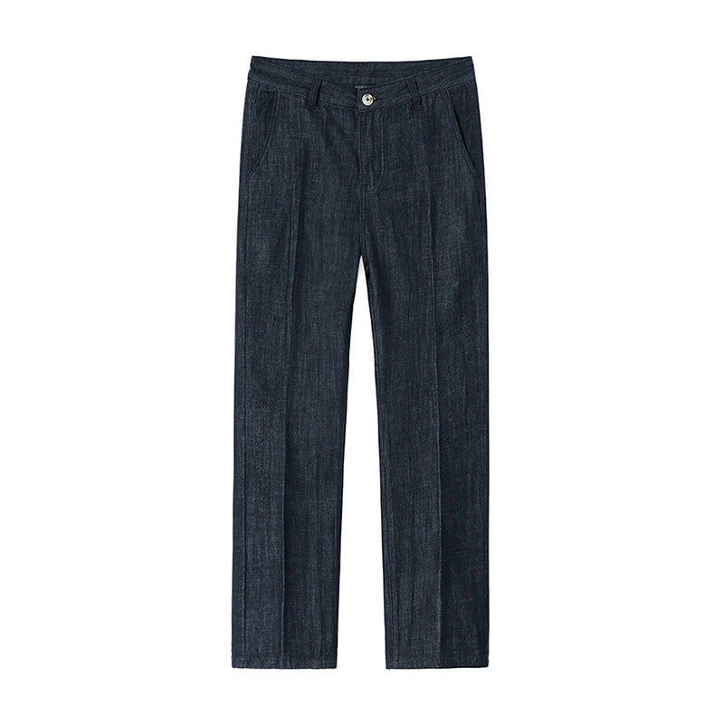 VLTGE men's straight fit casual jeans streetwear front view