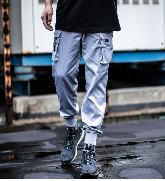 VLTGE slim tapered cargo pants men streetwear front view